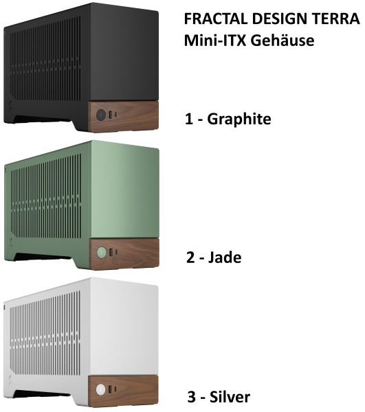 Wohnzimmer Mini Design Komplett PC mit AMD Ryzen 5 - 7600X - RTX 4060 - 32 GB Ram